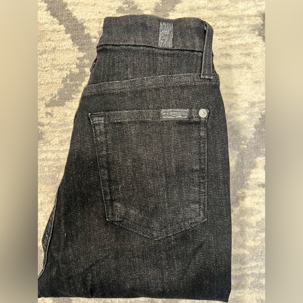 7FAM High Waist Black Skinny Jeans